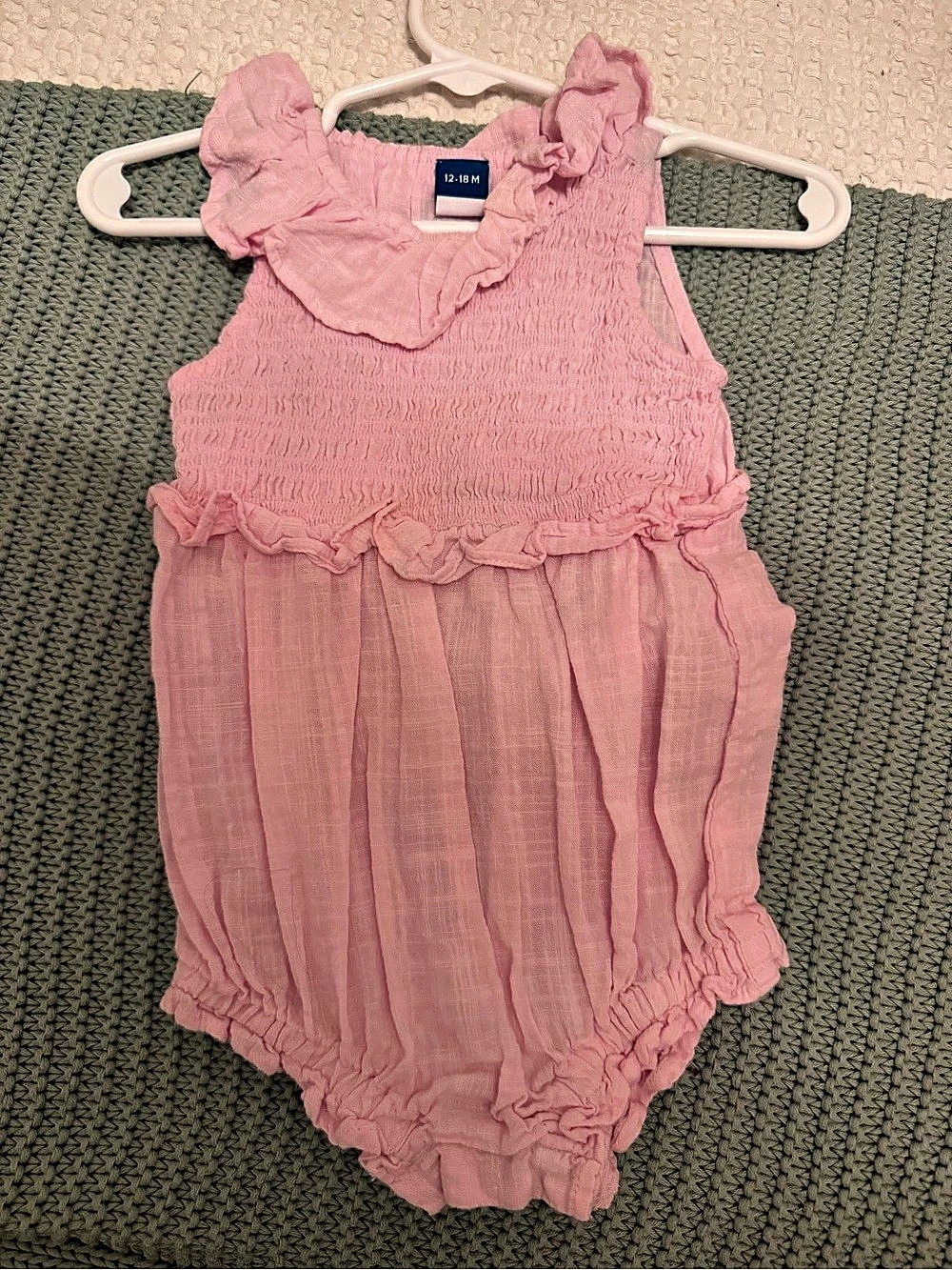 Old Navy Sleeveless Ruffle-Trim Smocked One-Piece Romper for Baby Smocked Romper